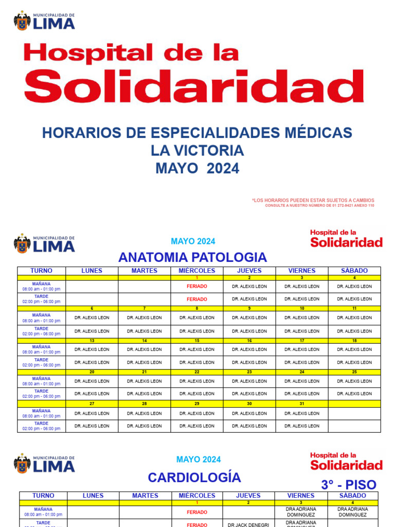 Horario Sisol | PDF