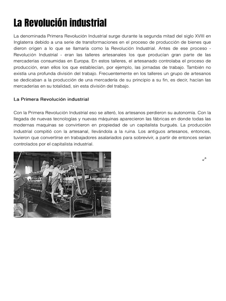 Orígenes y avances de la Revolución Industrial | PDF | Motores ...