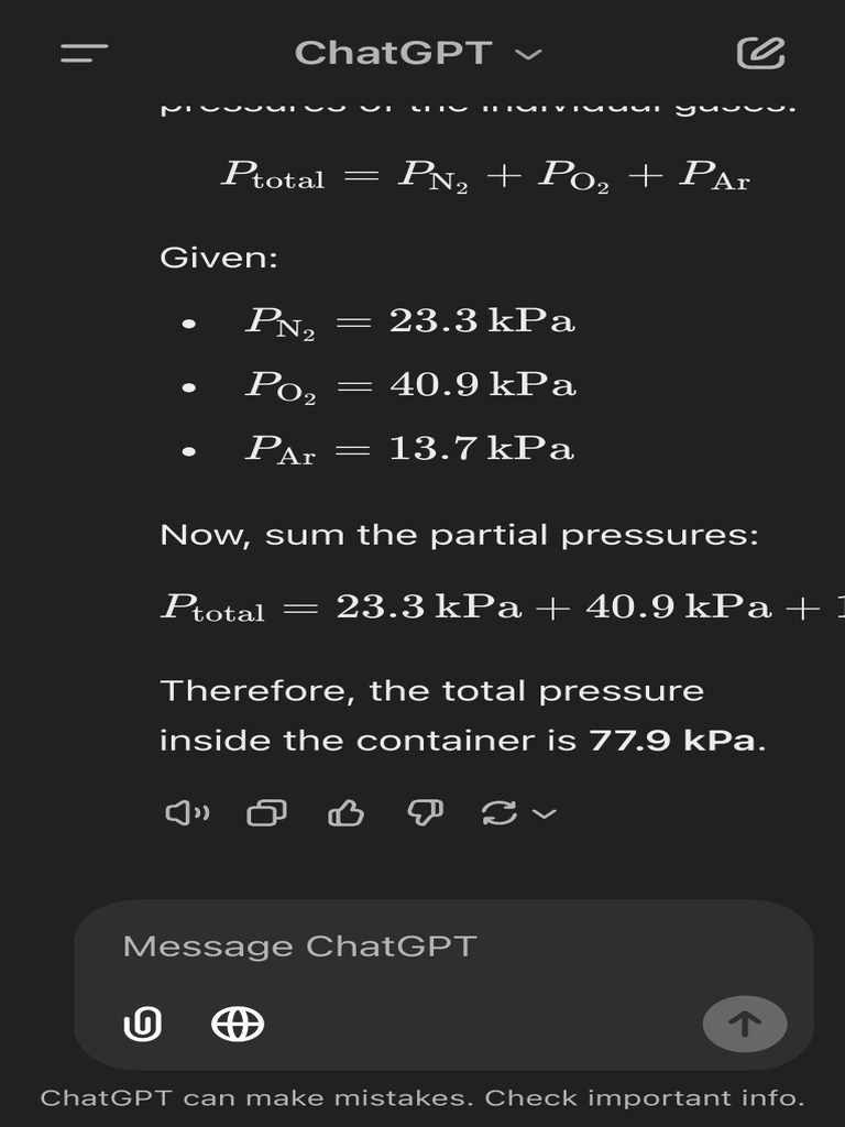 Total Pressure Calculation of Gases | PDF