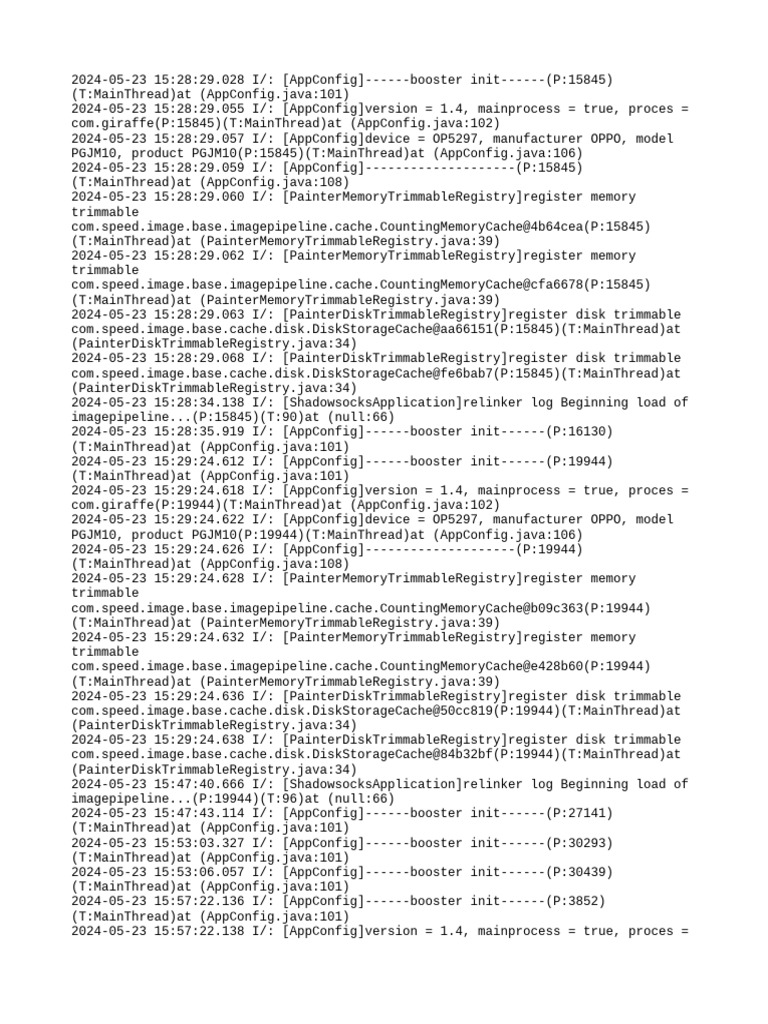 AppConfig Initialization Logs for OPPO | PDF | Computer Architecture