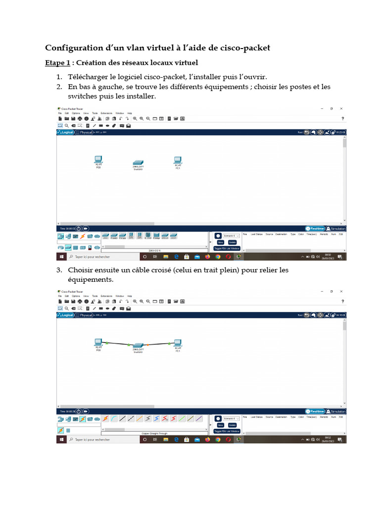 Configuration VLAN avec Cisco Packet Tracer | PDF | Adresse IP | Réseau ...