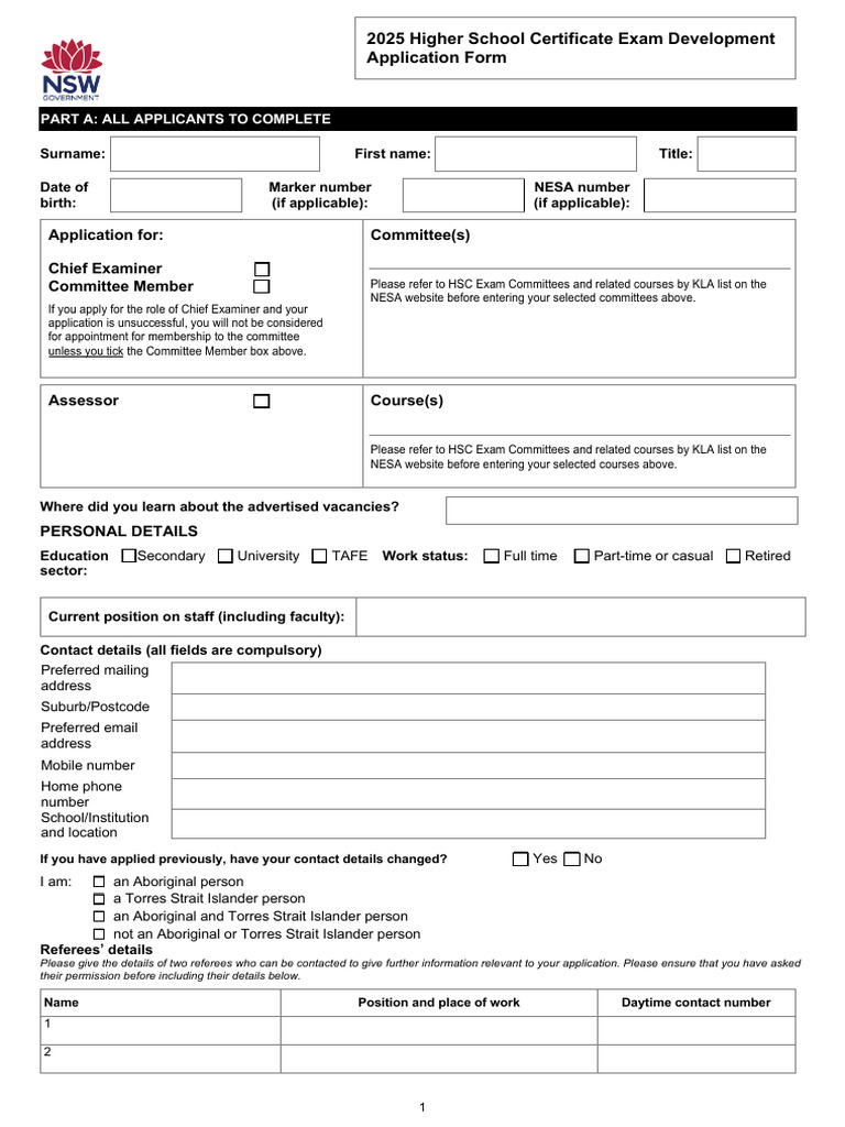 HSC 2025 Marking Application Form | PDF | Vocational Education ...