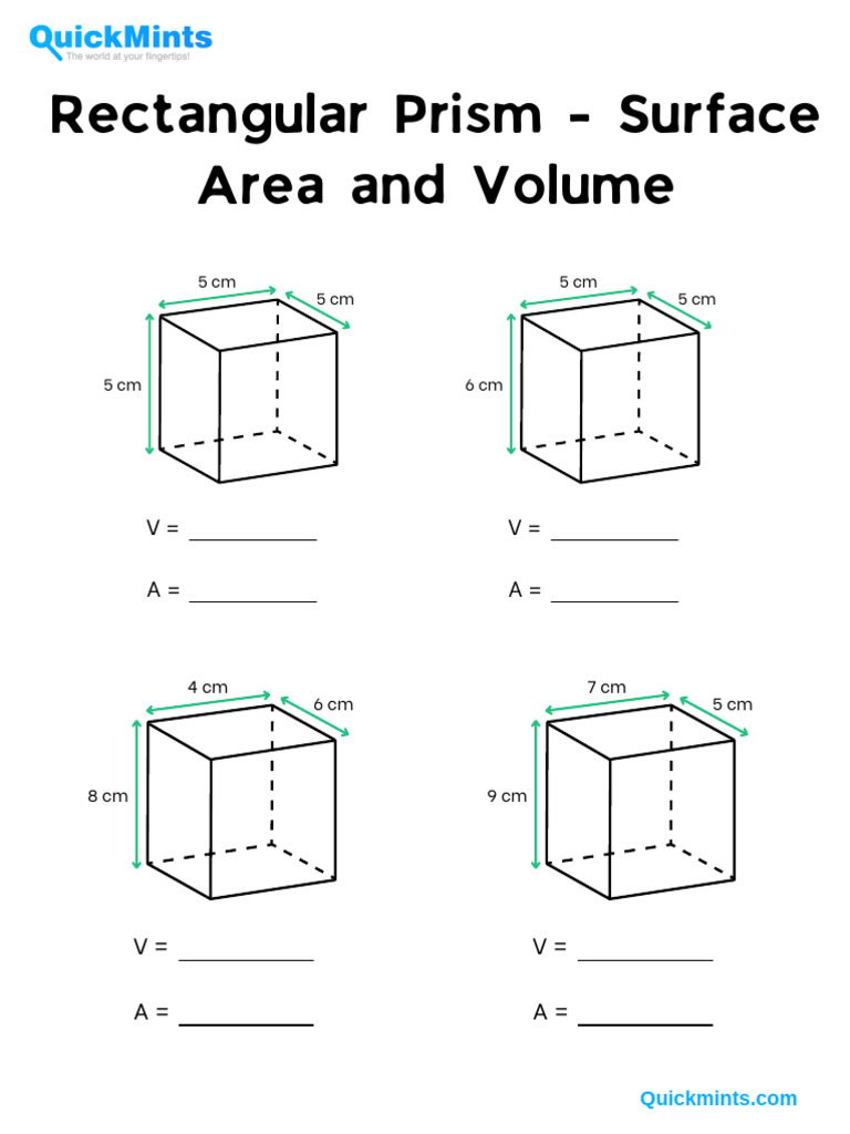 Rectangular Prism Volume & Area | PDF