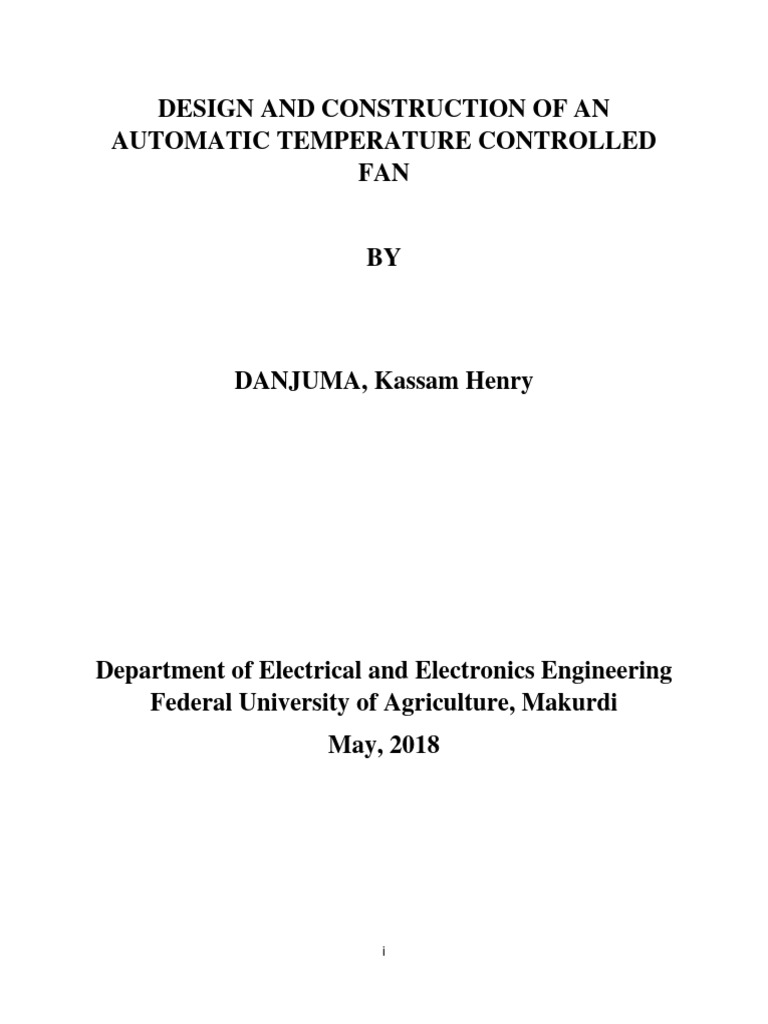 Automatic Temperature Controlled Fan Design | PDF | Microcontroller ...