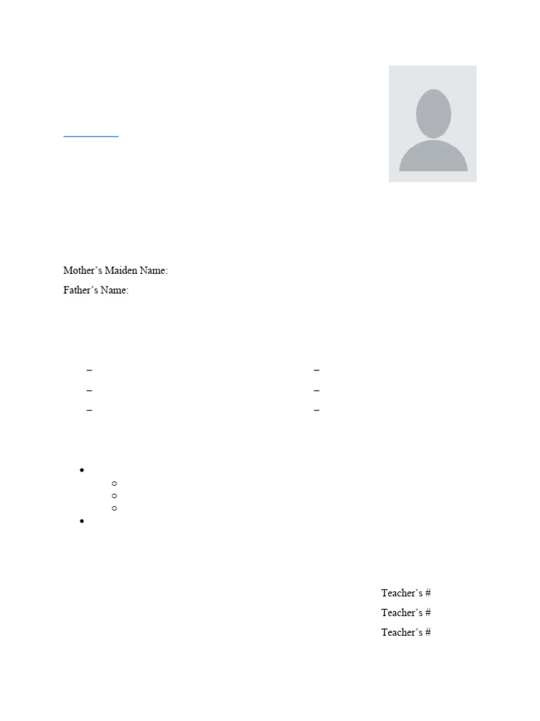 Personal and Educational Profile | PDF