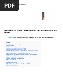 Godrej door lock manual Catus