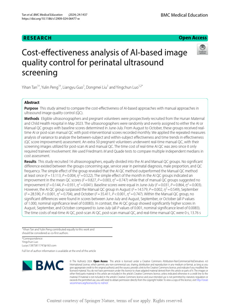 Cost-Effectiveness Analysis of AI-based Image Qual | PDF
