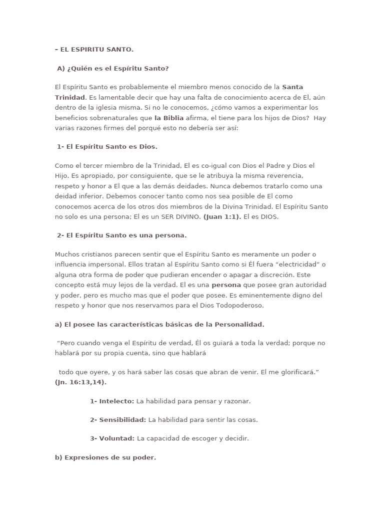 El Espiritu Santo 2 | PDF | espíritu Santo | Dios
