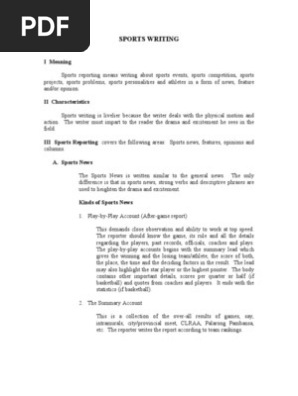 Sports Writing