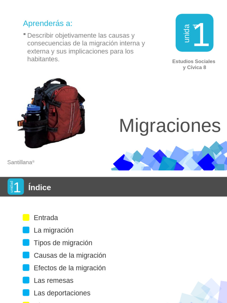 Unidad 1 Sociales 8 Migración, Causas y Efectos | PDF | Migración ...