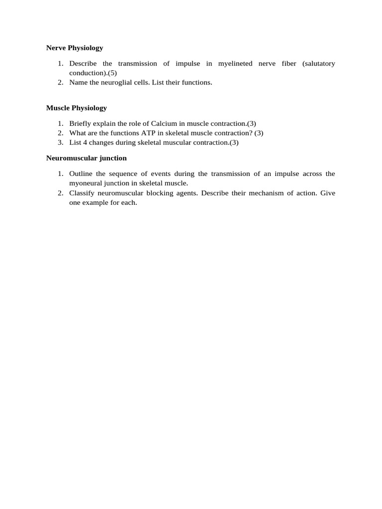 Nerve and Muscle Physiology Overview | PDF