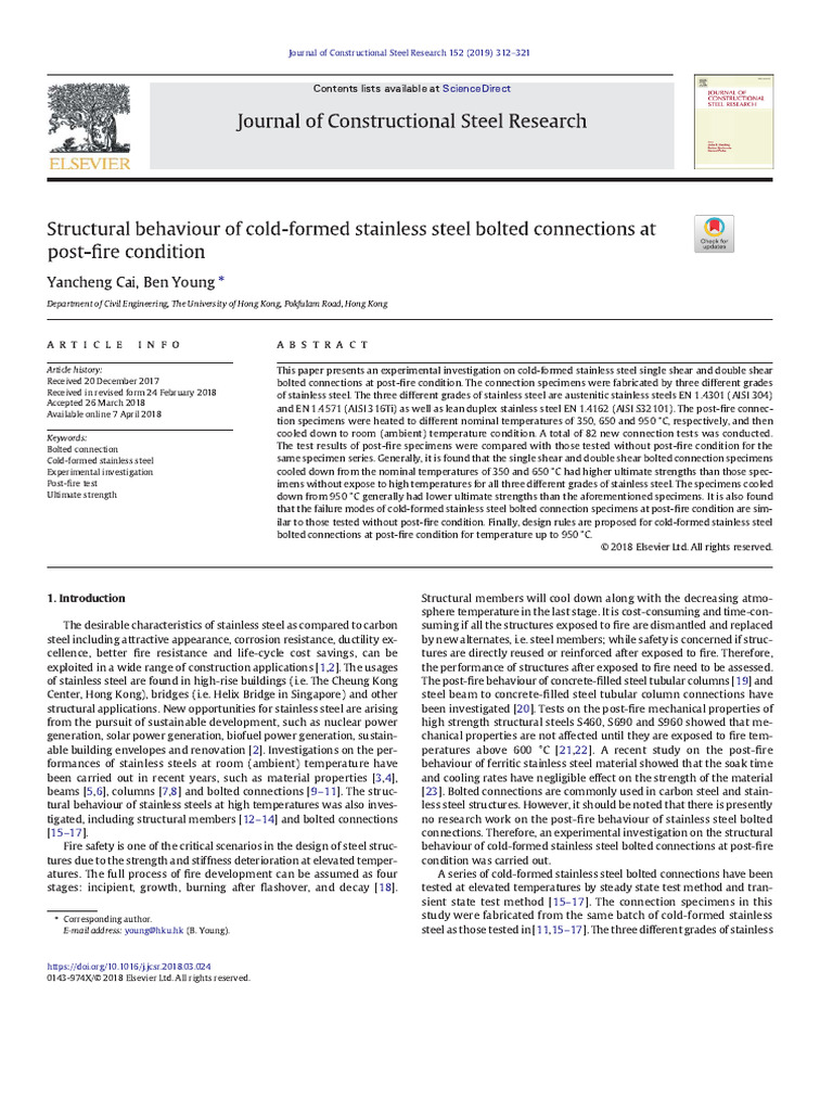 (2018) Structural Behaviour of Coldformed Stainless Steel Bolted ...