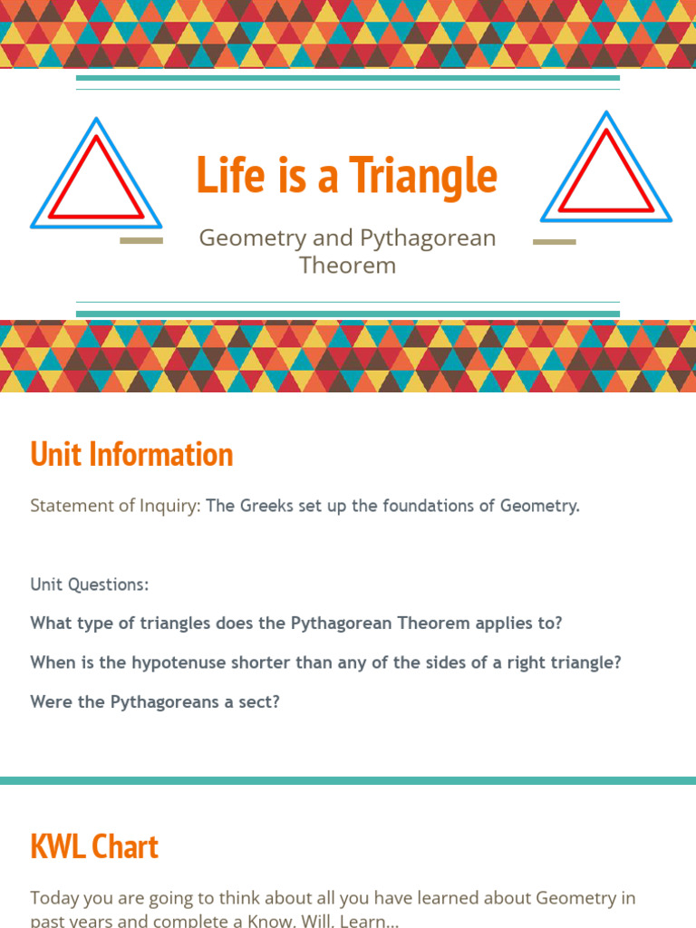 Geometry and Pythagorean Theorem Guide | PDF | Area | Length