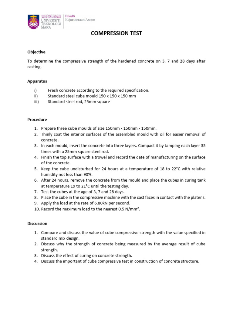 Compressive Strength of Concrete Testing | PDF