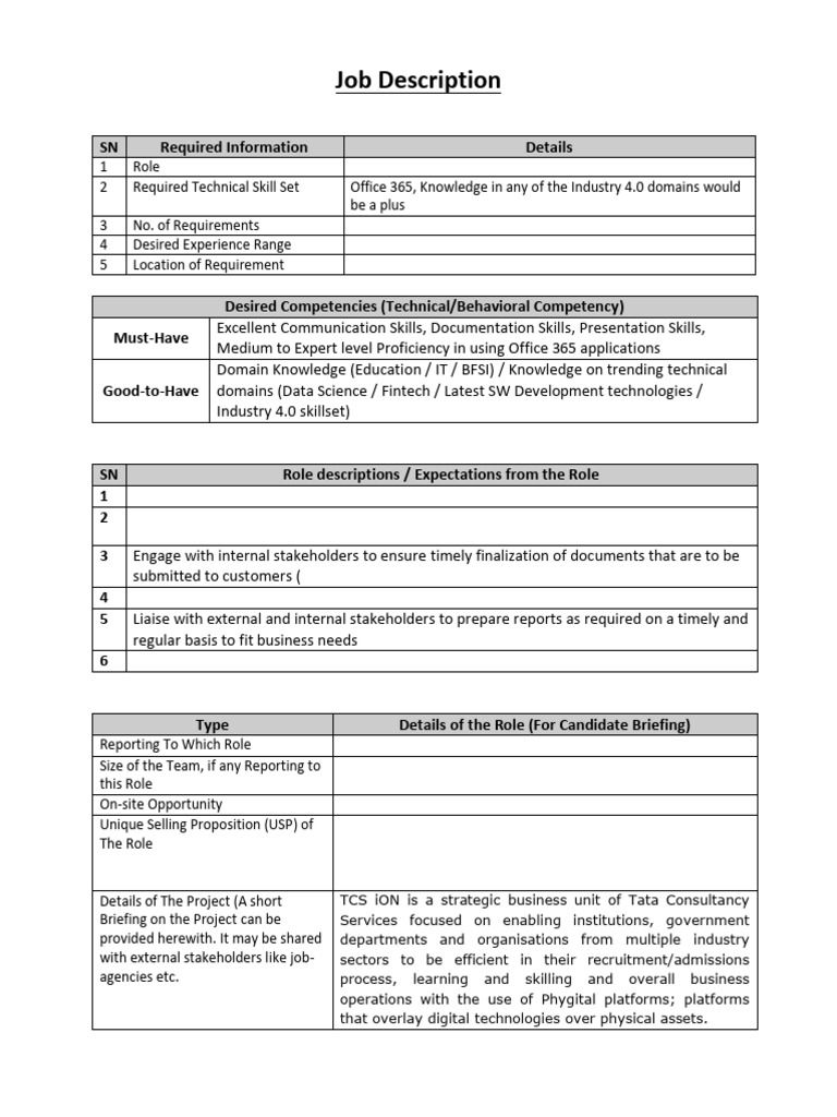 Pre-Sales Lead Job Description - TCS | PDF