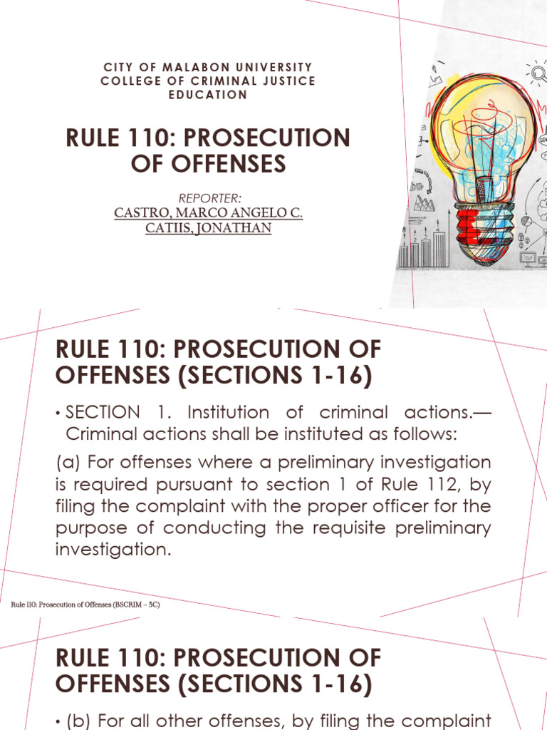 Rule 110: Criminal Prosecution Guidelines | PDF | Prosecutor | Crimes
