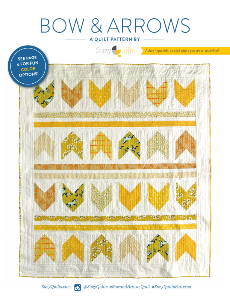 Bow and Arrows Quilt Pattern Guide | PDF | Quilt | Seam (Sewing)