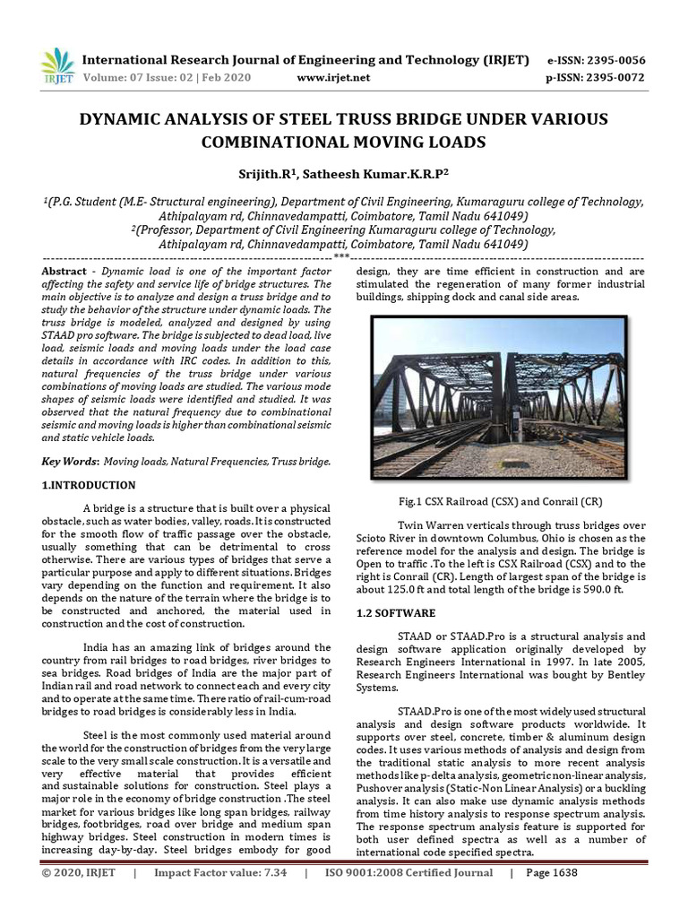 Dynamic Analysis of Steel Truss Bridge | PDF | Bridge | Structural Load