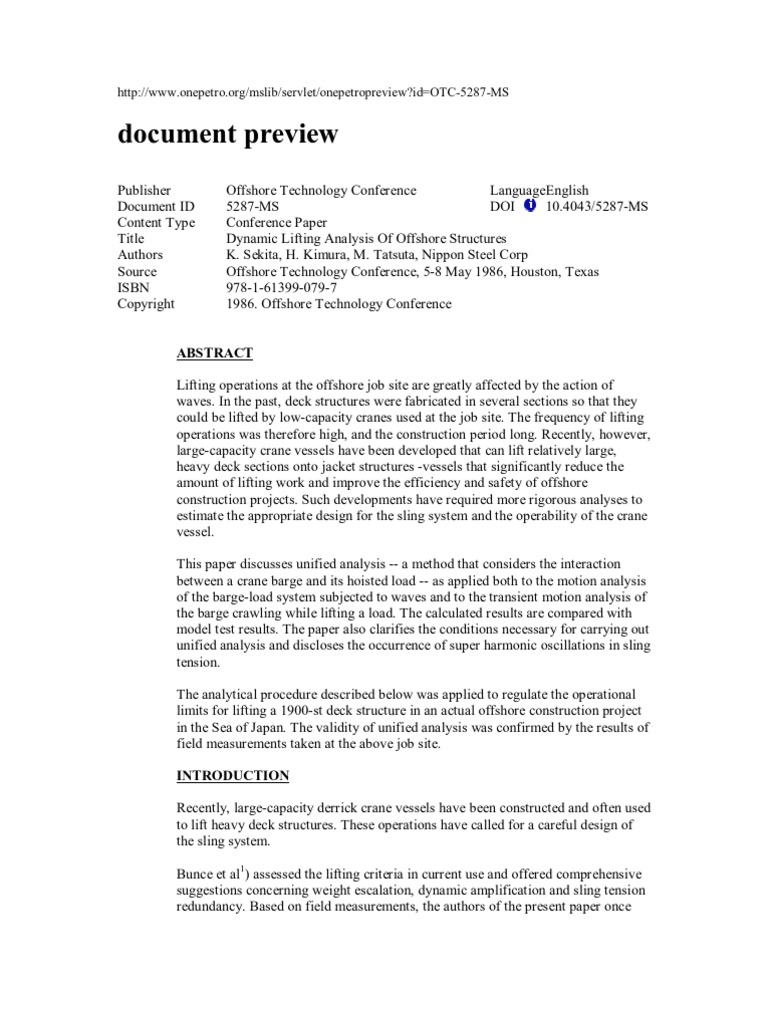 Lifting Analysis Preview) | PDF