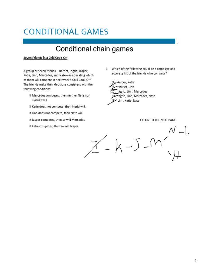 Conditional Logic Puzzles: Chili Cook-Off & More | PDF