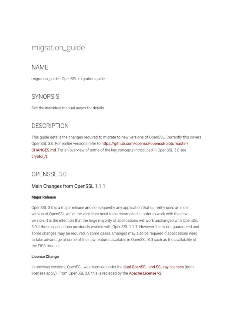 Migration - Guide - OpenSSL Documentation | PDF | Cryptography | Encryption