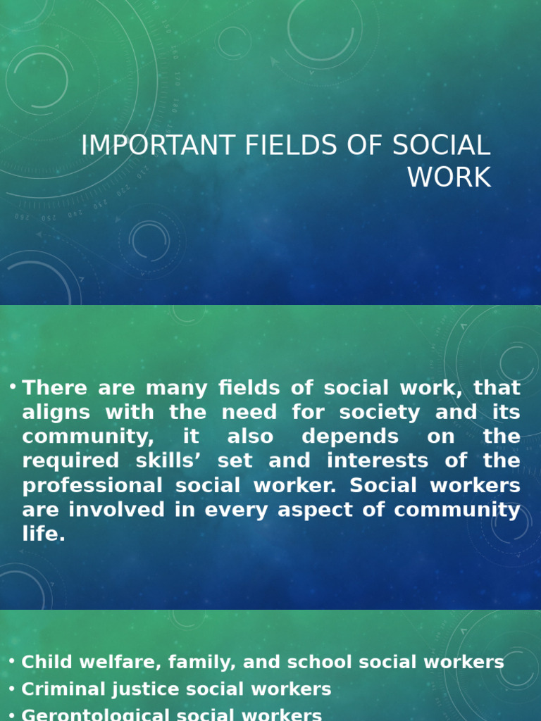 Important Fields of Social Work | PDF | Social Exclusion | Social Work