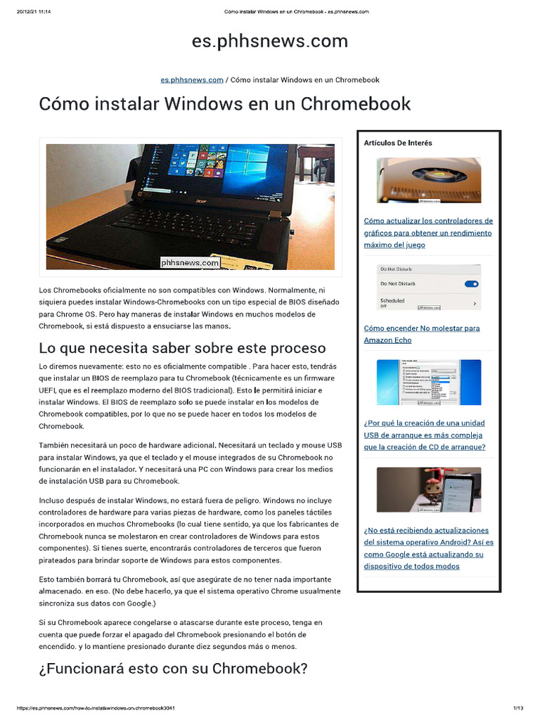 asus chromebook se puede instalar windows 10