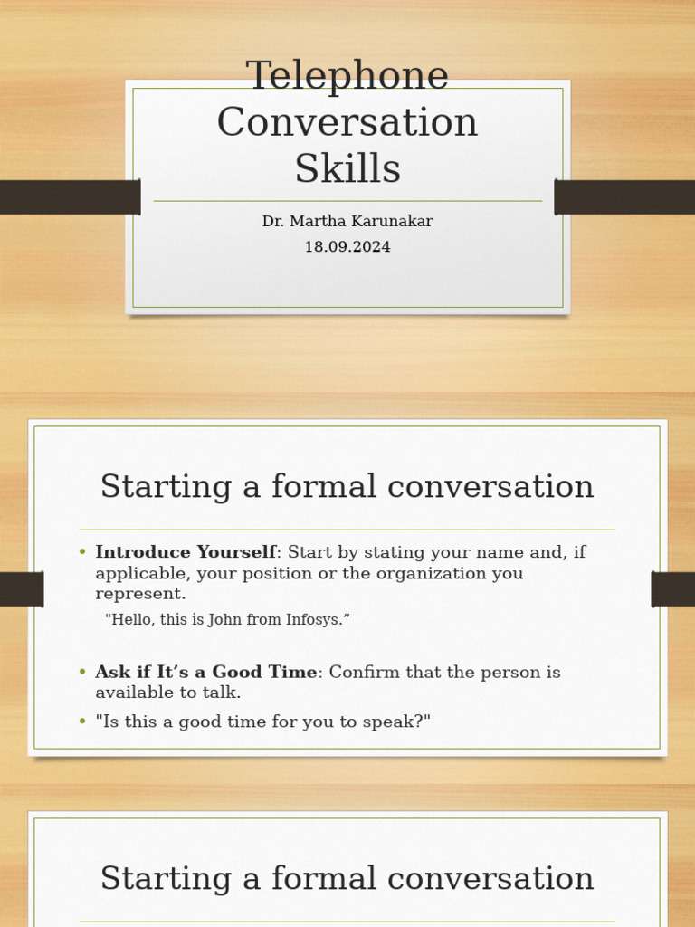Effective Telephone Conversation Skills | PDF | Conversation ...