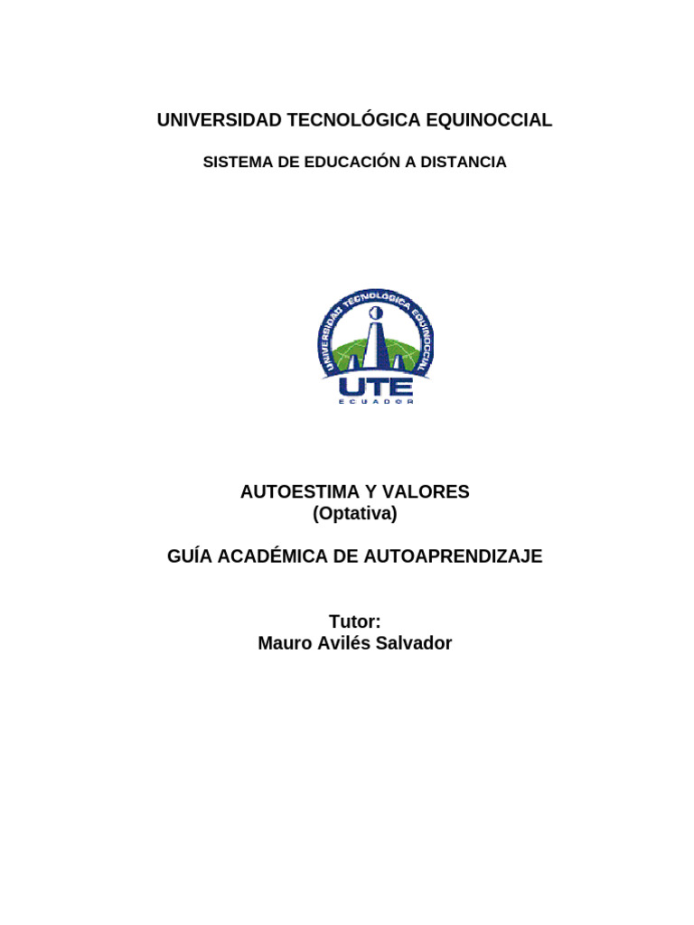 Autoestima y Valores en Educación | PDF | Autoestima | Ciencia cognitiva