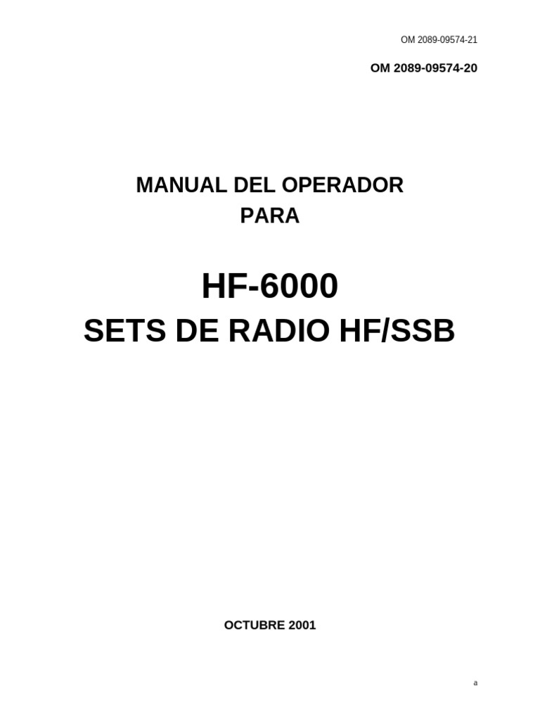 Manual del Operador HF-6000 | PDF | Antena (Radio) | Radio