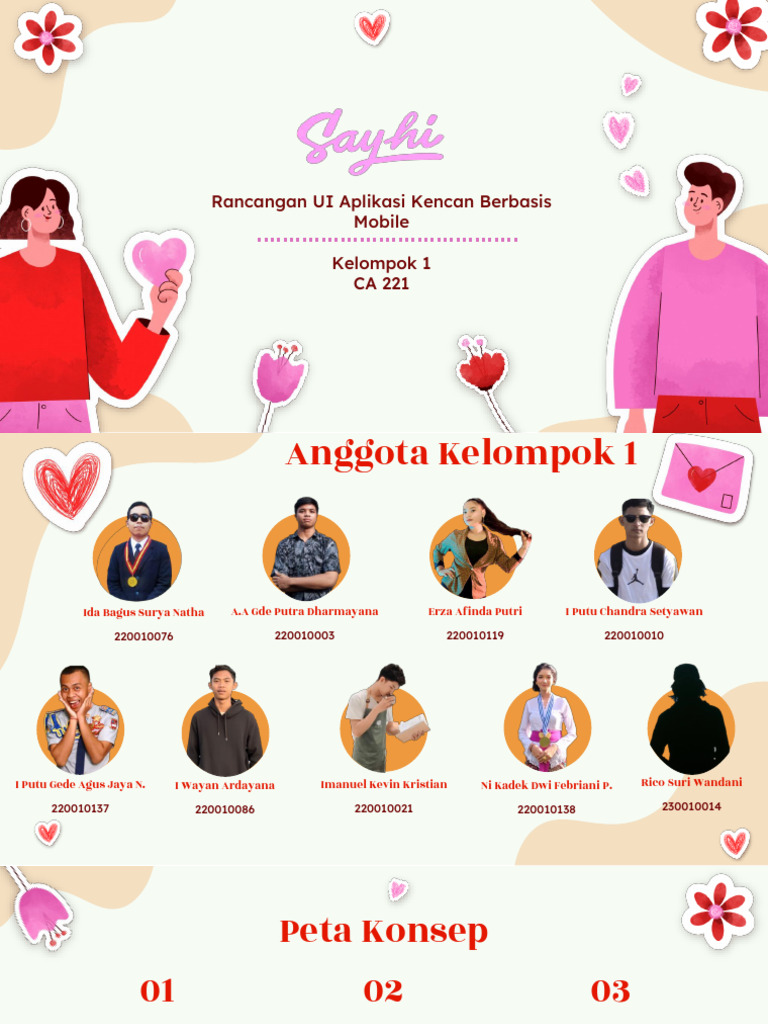 Rancangan UI Aplikasi Kencan Berbasis Mobile Kelompok 1 CA 221 | PDF