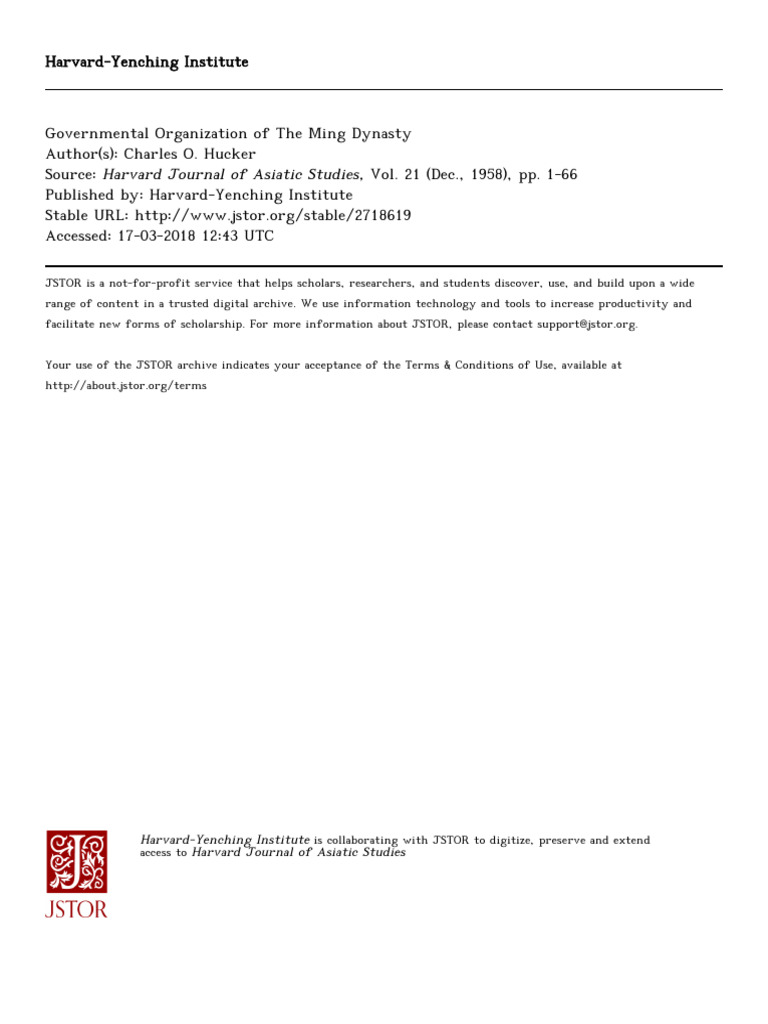 Ming Dynasty Government Structure | PDF | Emperor Of China | Nobility