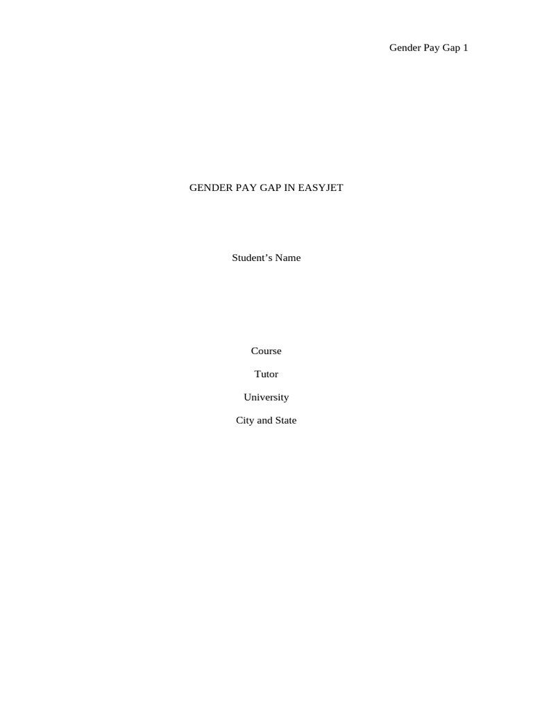 EasyJet's Gender Pay Gap Analysis | PDF | Gender Pay Gap | Equal Pay ...