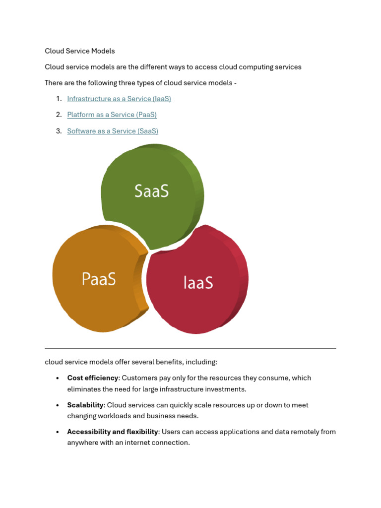 Cloud Service Models Pdf Cloud Computing Software As A Service