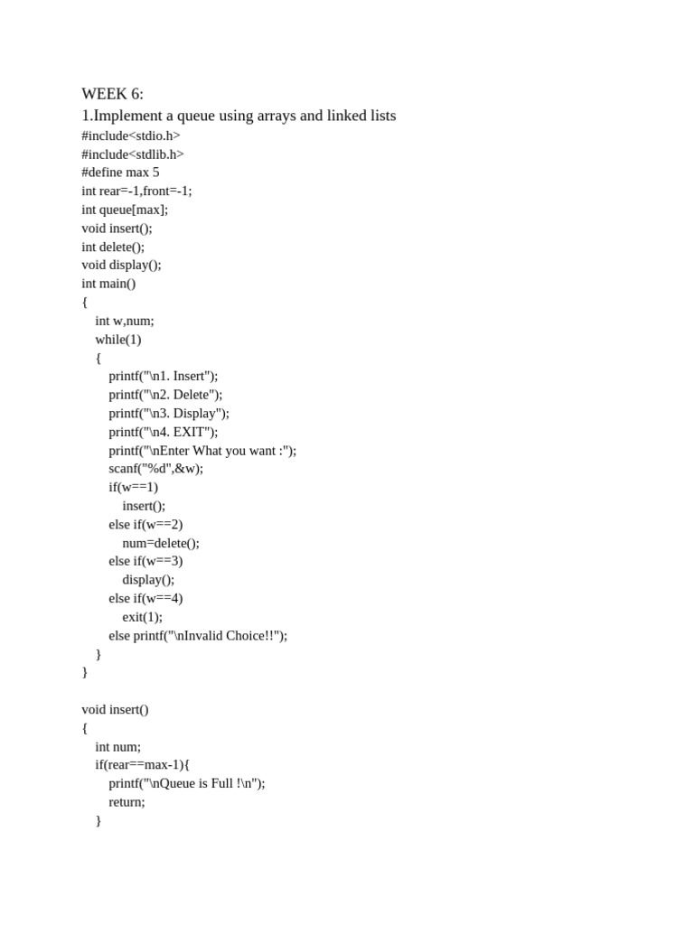 queues | PDF | Queue (Abstract Data Type) | Algorithms And Data Structures