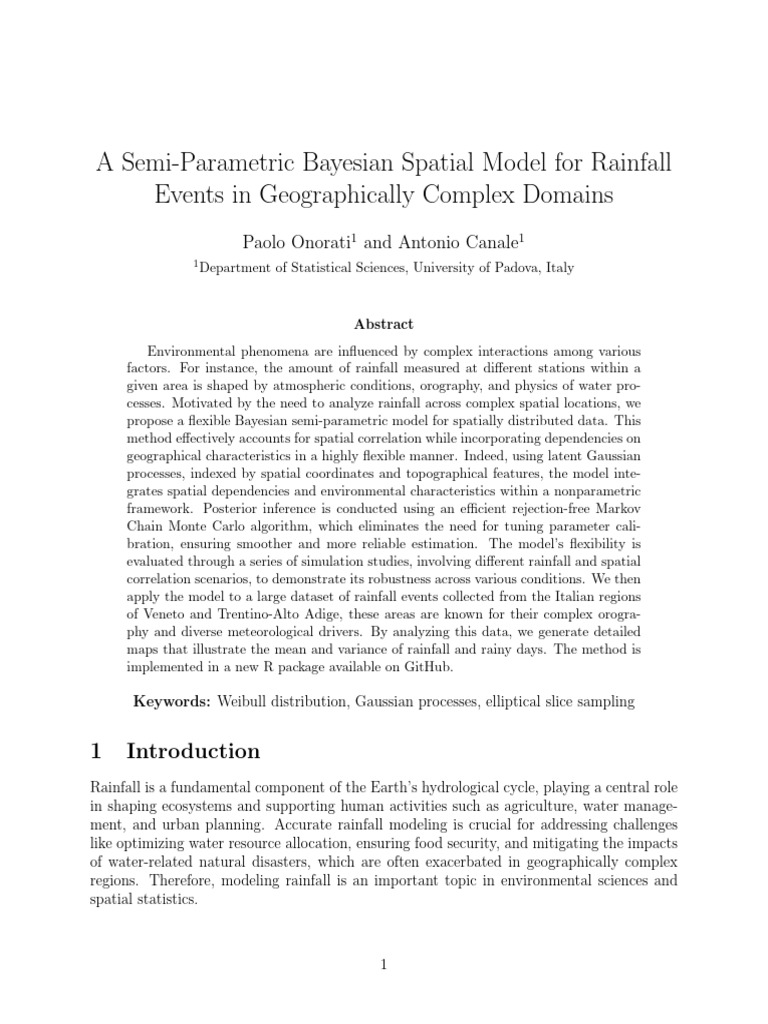 Bayesian Model for Rainfall Analysis | PDF | Precipitation ...