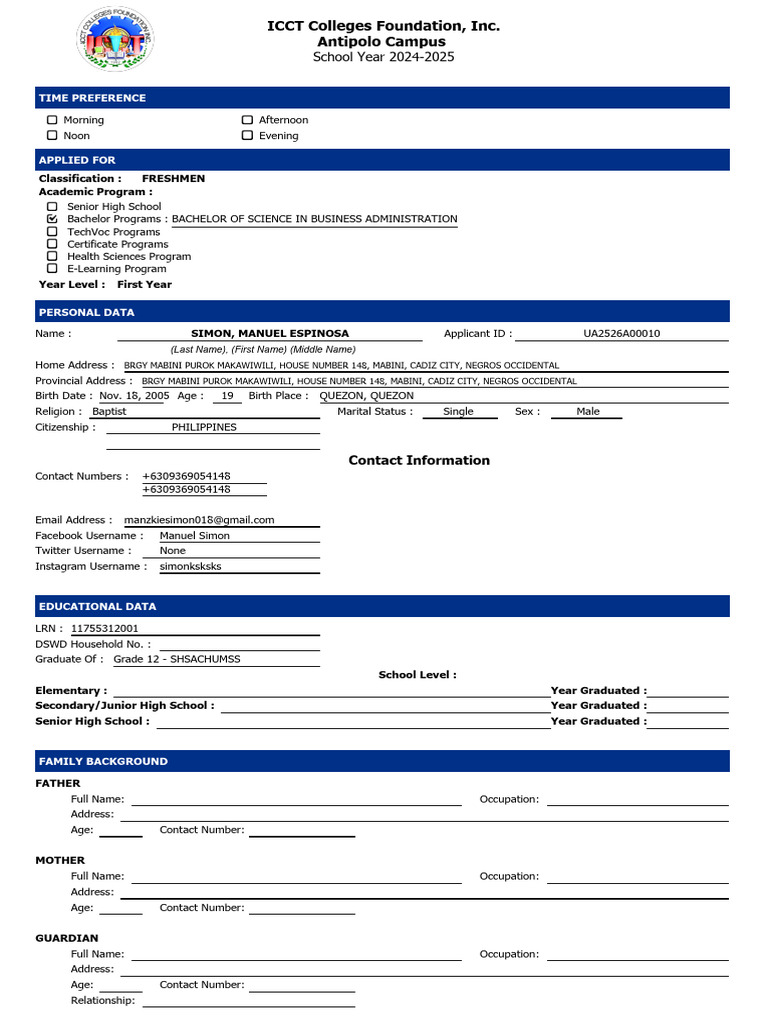 ICCT Colleges Application for 2024-2025 | PDF | Justice | Crime & Violence