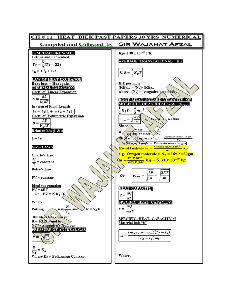 Thermodynamics and Heat Transfer Concepts | PDF | Capacitance ...