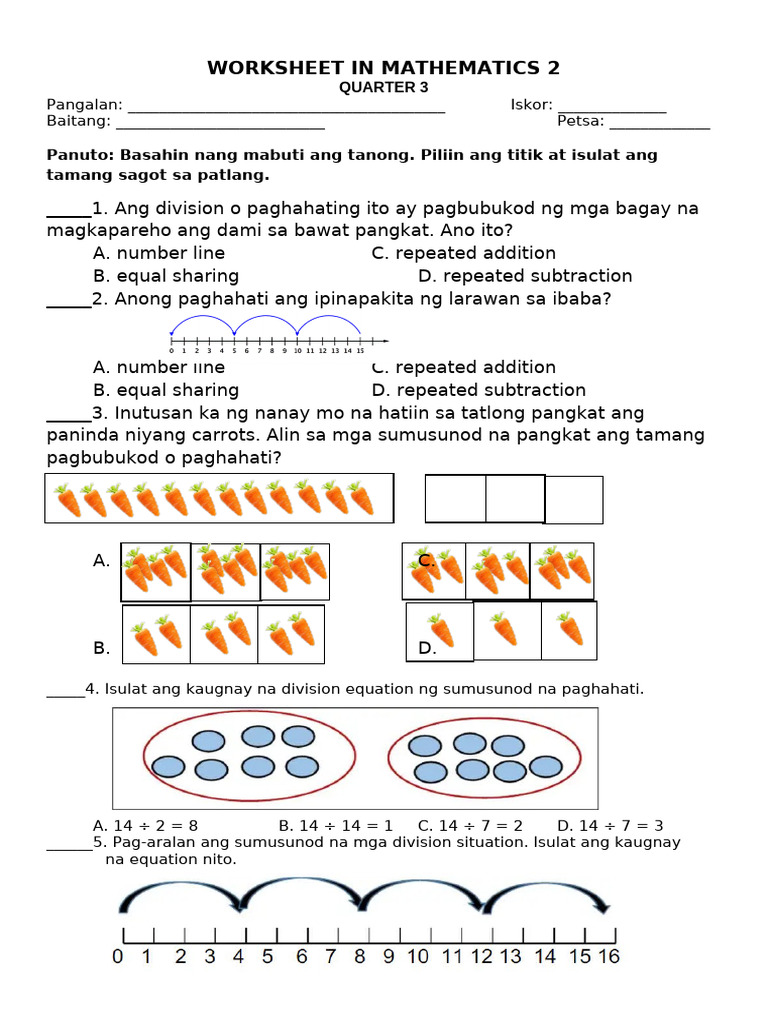 q3 Mathematics 2 Ws | PDF