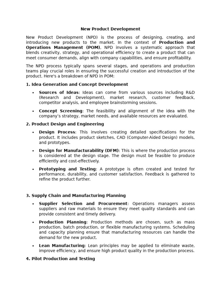 NPD Insights for Operations Managers | PDF | New Product Development ...
