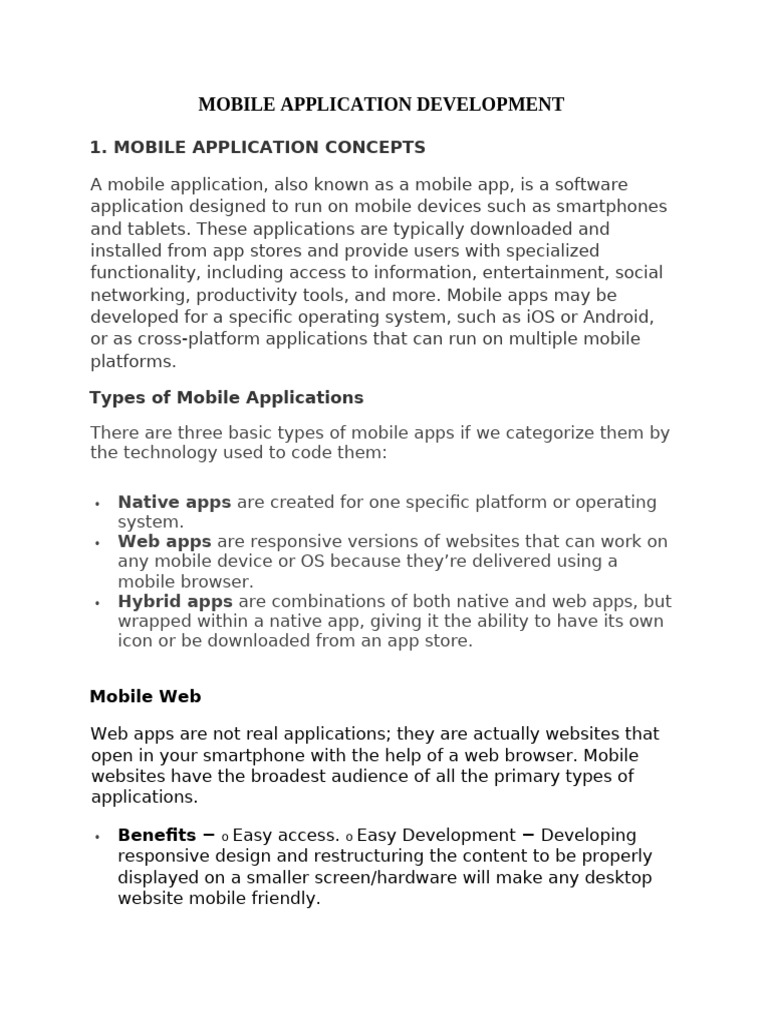 Mobile App Development Overview | PDF | Mobile App | Cross Platform ...