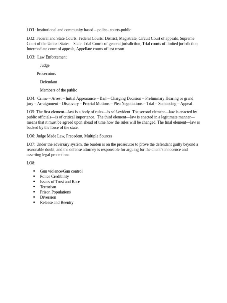 Overview of U.S. Legal System Components | PDF