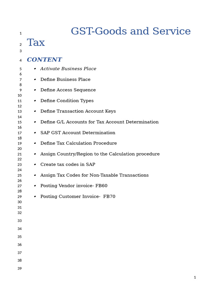 SAP GST Configuration Guide | PDF | Value Added Tax | Taxes