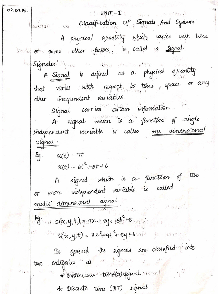 Classification of Signals and Systems | PDF