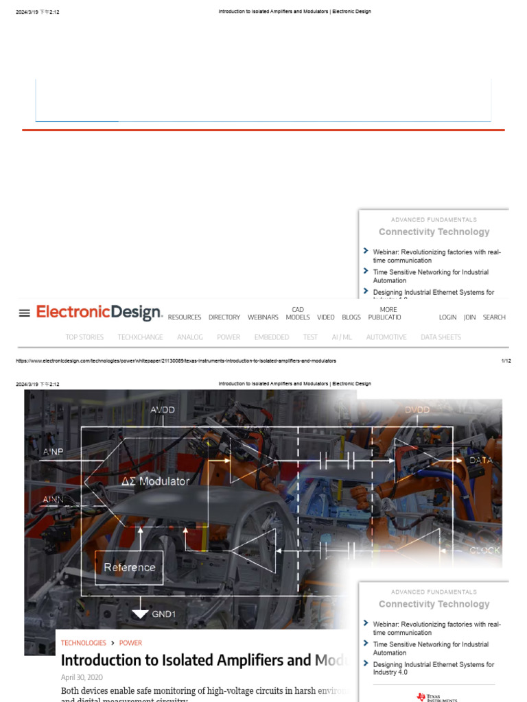 Isolated Amplifiers and Modulators Guide | PDF | Amplifier ...