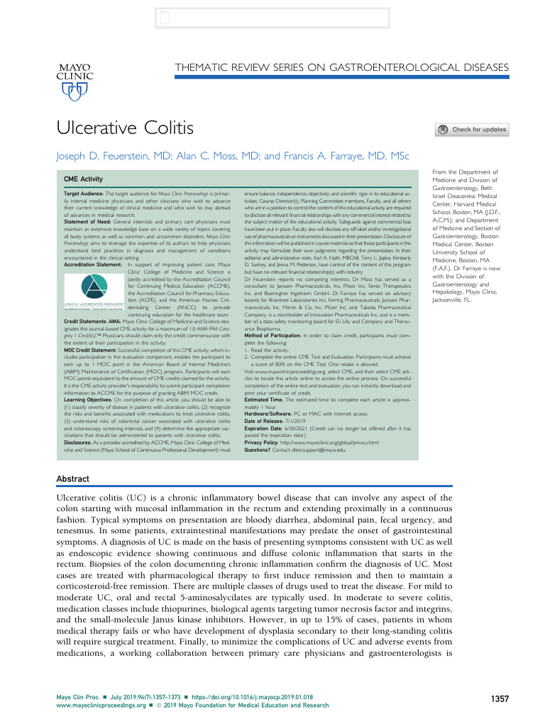 PIIS0025619619300849 | PDF | Inflammatory Bowel Disease | Ulcerative ...