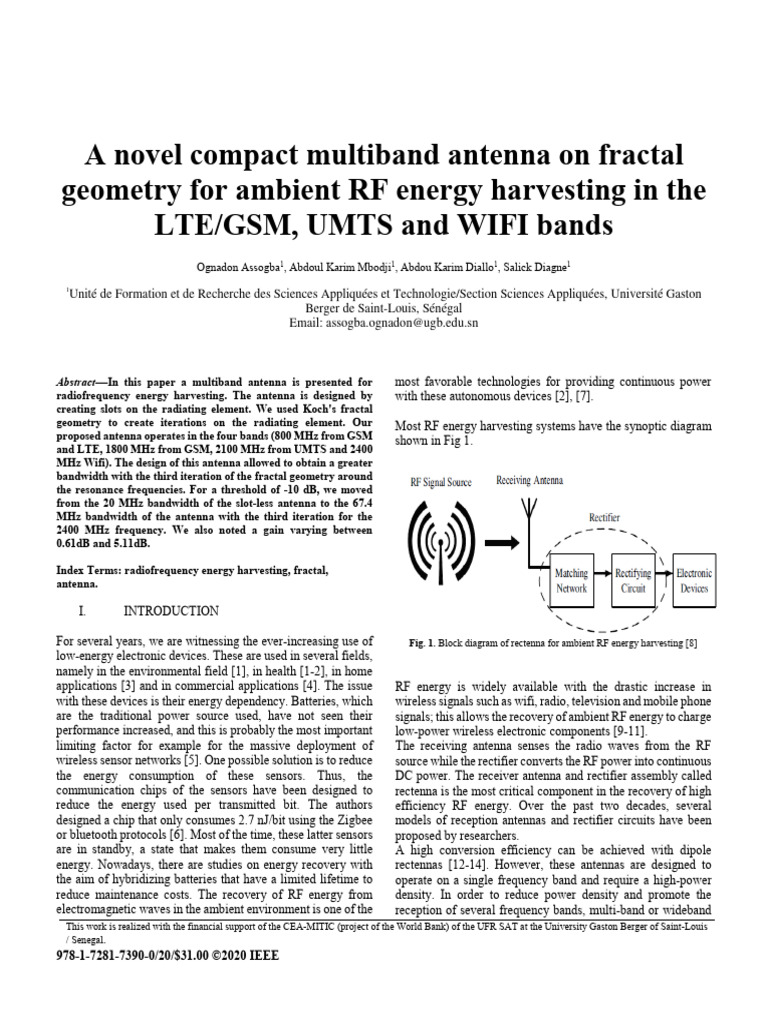 A Novel Compact Multiband Antenna On Fractal Geometry For Ambient | PDF ...