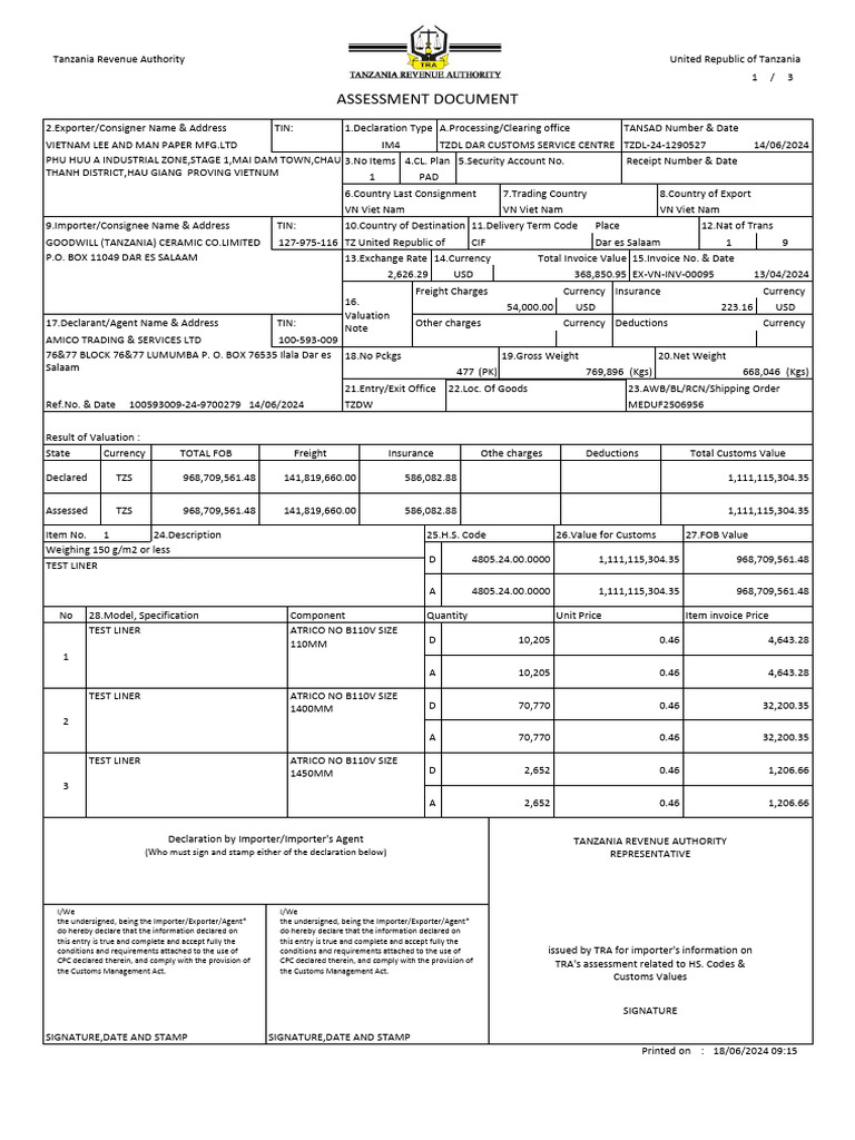 Assessment Document Tzdl-24-1290527 | PDF | Money | Business