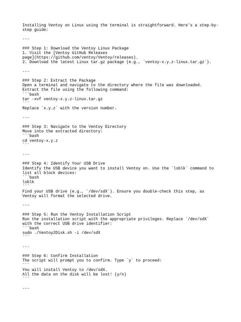 Install Ventoy on Linux: A Guide | PDF