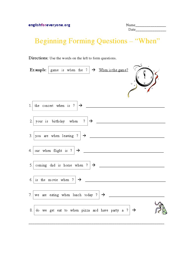 Forming Questions with 